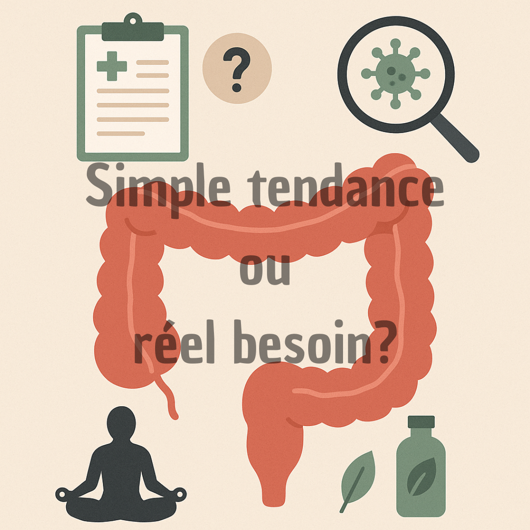 Illustration côlon humain avec symboles bien-être et santé, questionnant l’hydrothérapie du côlon moderne
